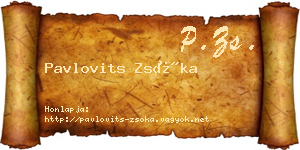 Pavlovits Zsóka névjegykártya